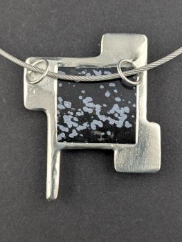 Preview: Schneeflockenobsidian Kettenanhänger