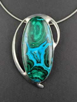 Chrysokoll Malachit Kettenanhänger