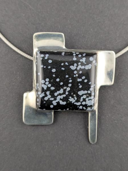 Schneeflockenobsidian Kettenanhänger