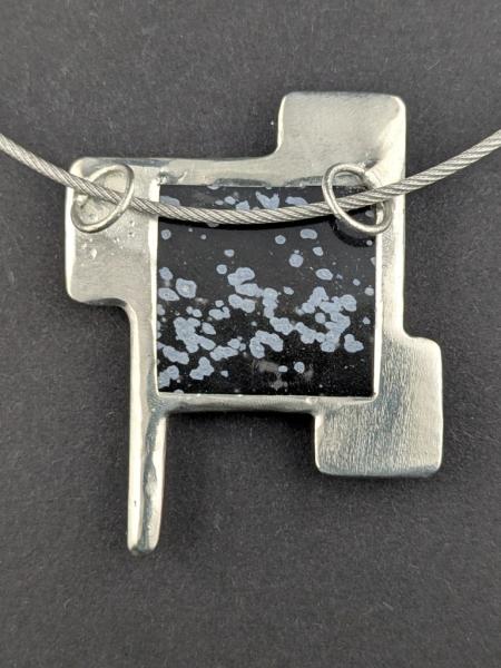 Schneeflockenobsidian Kettenanhänger