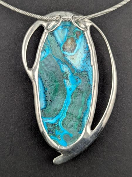 Chrysokoll Malachit Kettenanhänger